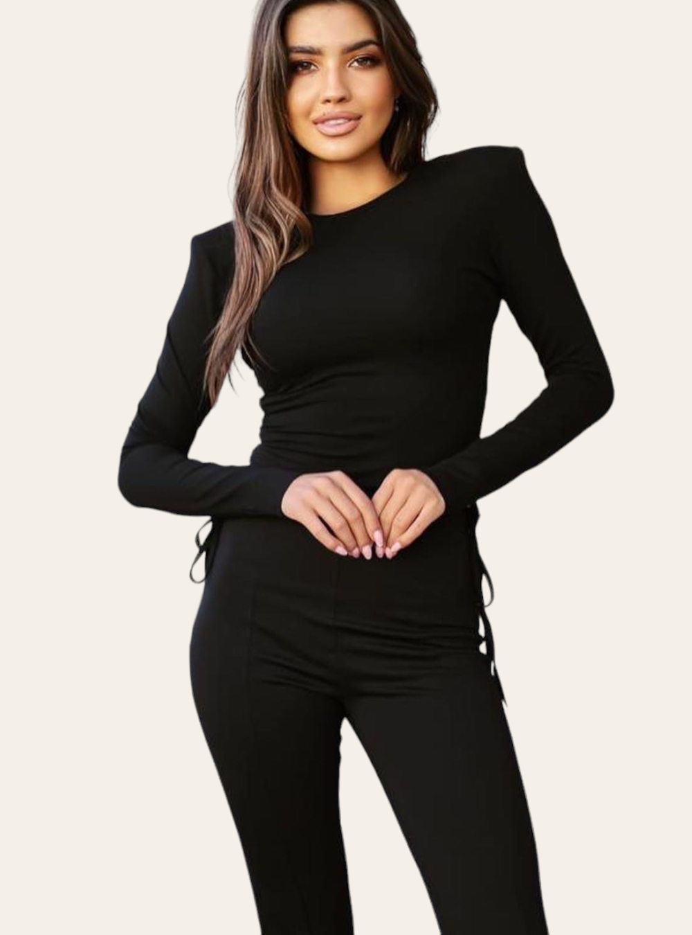 (Onesize) Γυναικείο μπλουζάκι σε ελαστικό ύφασμα Στο πλάι έχει κορδονάκια που μαζεύουν Χρώματα Λευκό - Μαύρο - Magenta