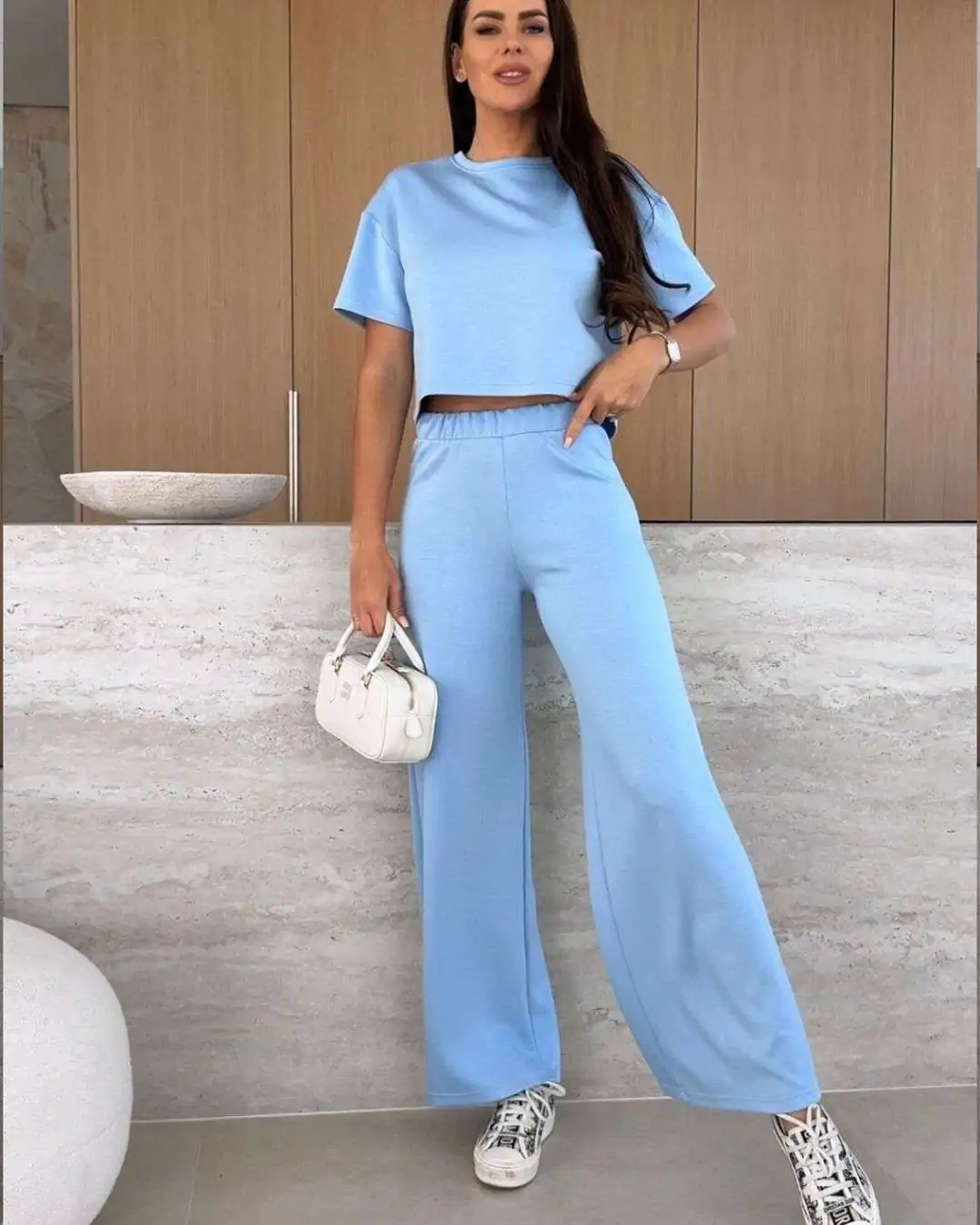 Σετ Παντελόνι και Μπλούζα Κ/Μ Σιέλ - style EL 250220 Onesize ( S-XL)   Το απόλυτο cozy & stylish σετ για όλες τις ώρες! Ιδανικό για κάθε στιγμή της ημέρας σε άνετη γραμμή, στα must χρώματα της σεζόν !!