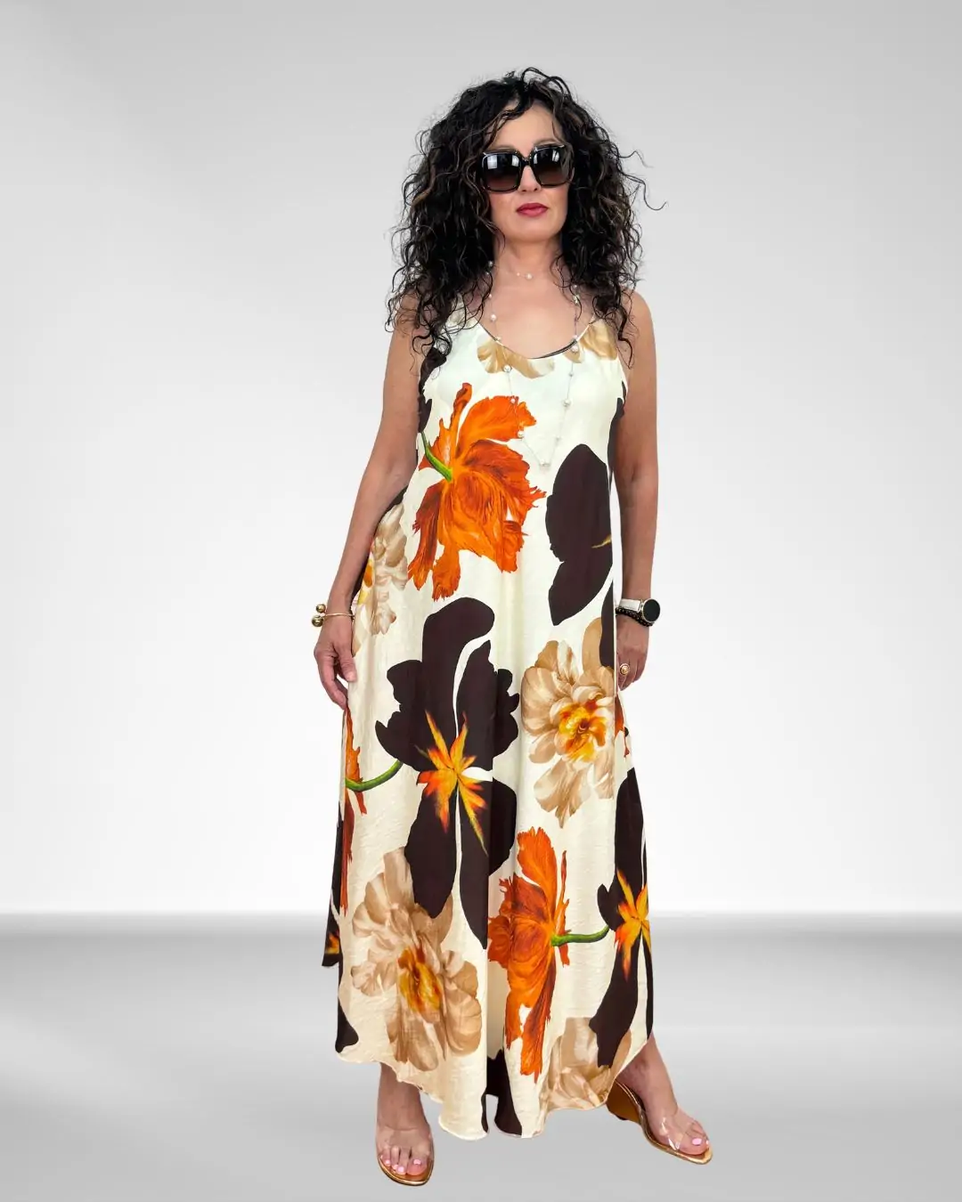 Maxi &Phi;ό&rho;&epsilon;&mu;&alpha; Tropical Floral &sigma;&epsilon; &gamma;&rho;&alpha;&mu;&mu;ή &Alpha;