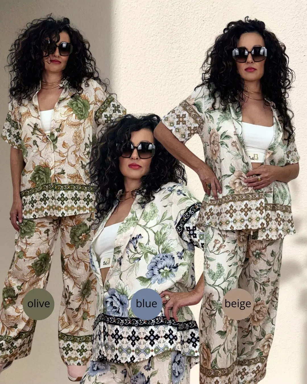 Αέρινο boho ethnic σετ δύο τεμαχίων τυπωμένο που αποπνέει χαλαρό καλοκαιρινό στυλ. Το παντελόνι διαθέτει λάστιχο στη μέση για άνετη και εύκολη εφαρμογή. Το πουκάμισο με μάο γιακά και κοντό μανίκι δίνει ένα minimal αλλά ταυτόχρονα κομψό αποτέλεσμα.